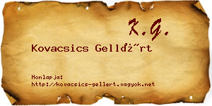 Kovacsics Gellért névjegykártya